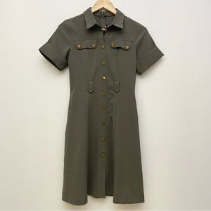 Army Green Utility Mini Shirt Dress